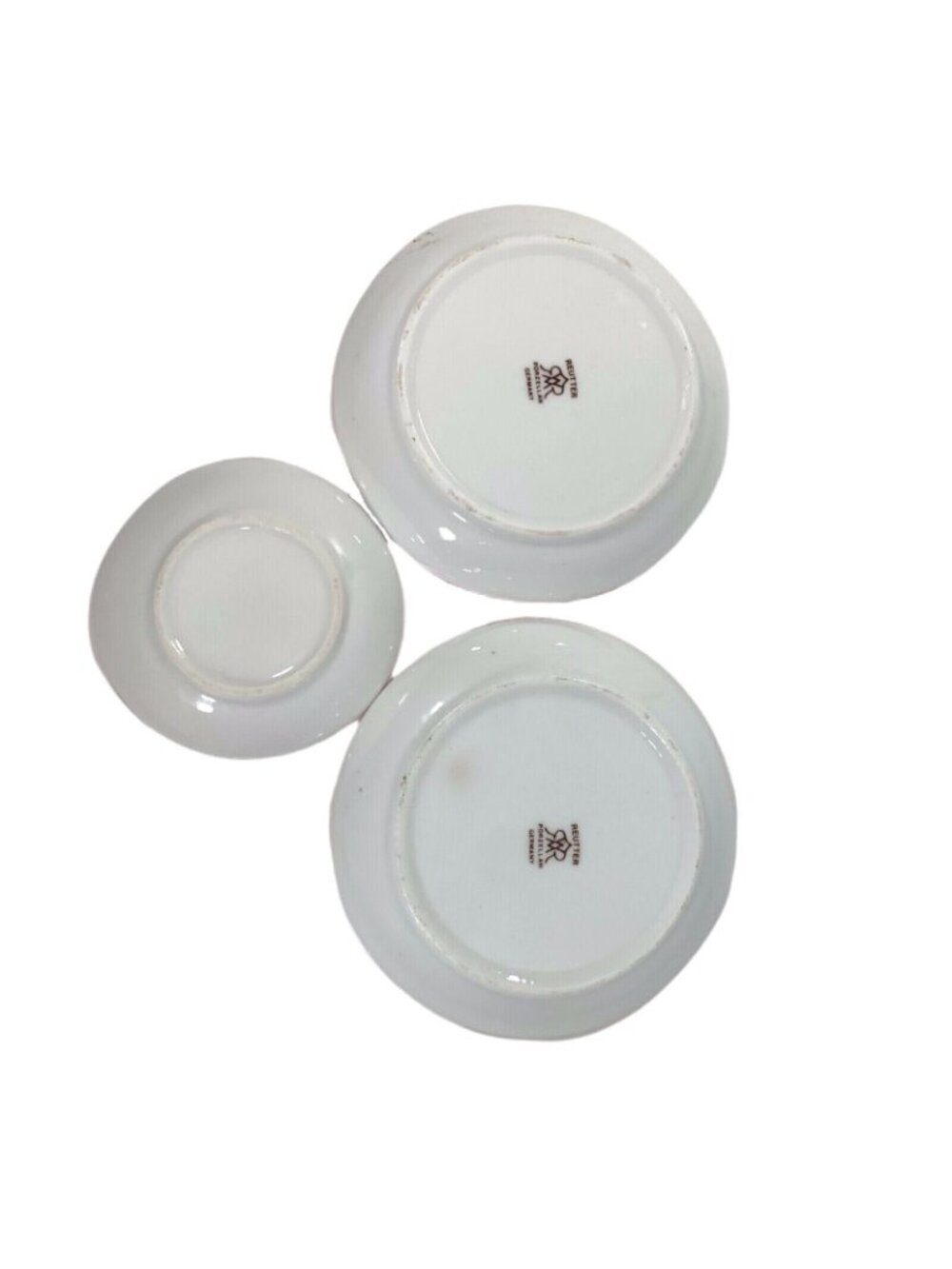 Reutter Porzellan Germany Teddy Bear Mini Dish Plate Set of 3 Trinket Tray - Picture 5 of 8